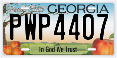 GA license plate PWP4407