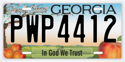 GA license plate PWP4412