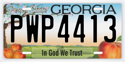 GA license plate PWP4413