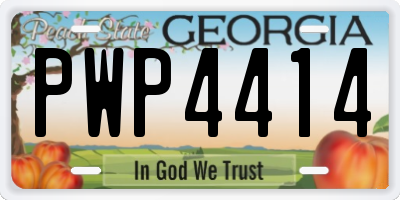 GA license plate PWP4414