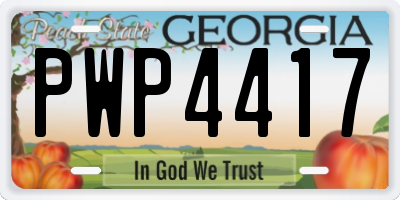 GA license plate PWP4417