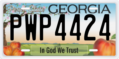 GA license plate PWP4424