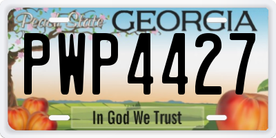 GA license plate PWP4427