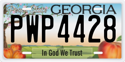 GA license plate PWP4428