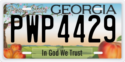 GA license plate PWP4429