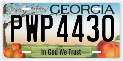 GA license plate PWP4430