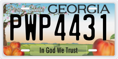 GA license plate PWP4431