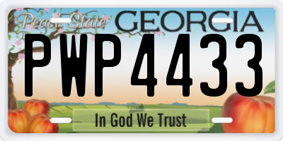 GA license plate PWP4433