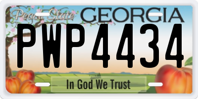 GA license plate PWP4434