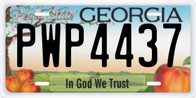 GA license plate PWP4437