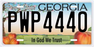 GA license plate PWP4440