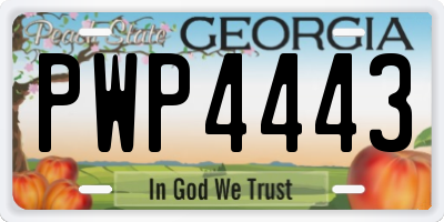 GA license plate PWP4443