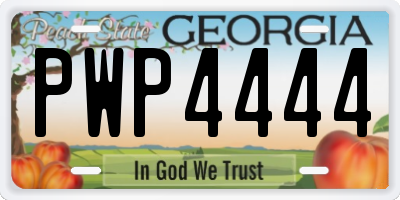 GA license plate PWP4444