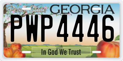 GA license plate PWP4446