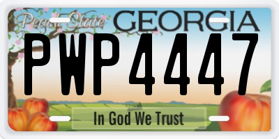 GA license plate PWP4447