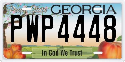 GA license plate PWP4448