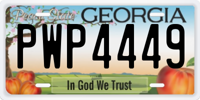 GA license plate PWP4449