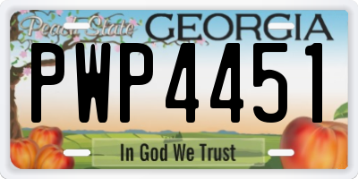 GA license plate PWP4451