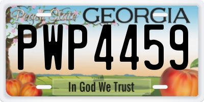 GA license plate PWP4459