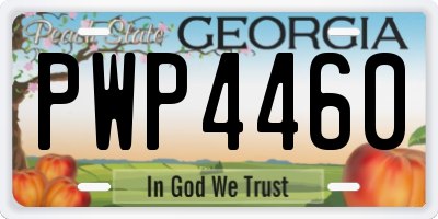 GA license plate PWP4460