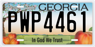 GA license plate PWP4461