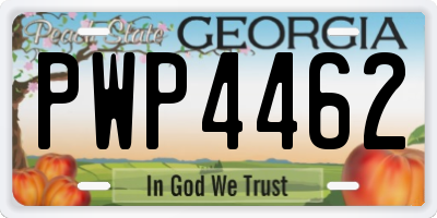 GA license plate PWP4462