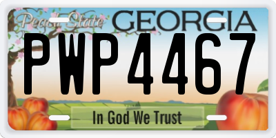 GA license plate PWP4467