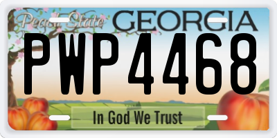 GA license plate PWP4468