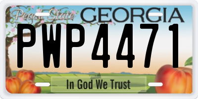GA license plate PWP4471