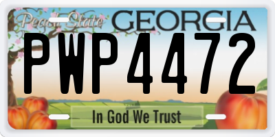 GA license plate PWP4472