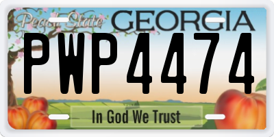 GA license plate PWP4474