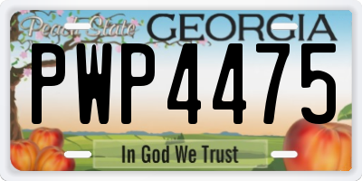 GA license plate PWP4475