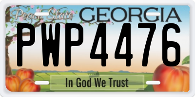 GA license plate PWP4476