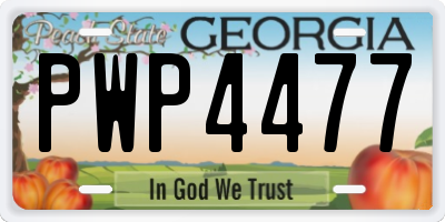 GA license plate PWP4477