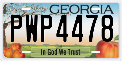 GA license plate PWP4478
