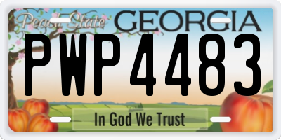 GA license plate PWP4483
