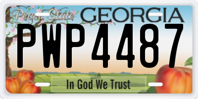 GA license plate PWP4487