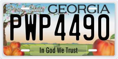 GA license plate PWP4490