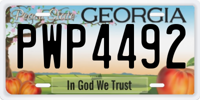 GA license plate PWP4492