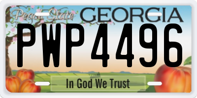 GA license plate PWP4496