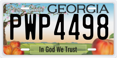GA license plate PWP4498