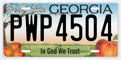GA license plate PWP4504