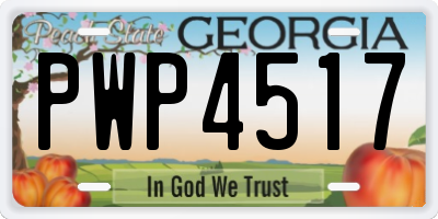 GA license plate PWP4517