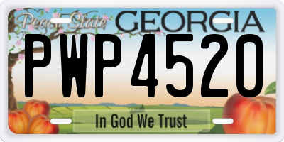 GA license plate PWP4520
