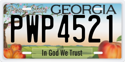 GA license plate PWP4521