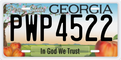 GA license plate PWP4522