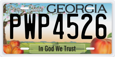 GA license plate PWP4526