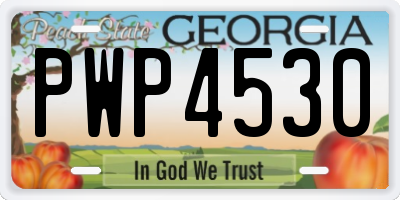 GA license plate PWP4530