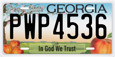 GA license plate PWP4536