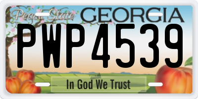 GA license plate PWP4539